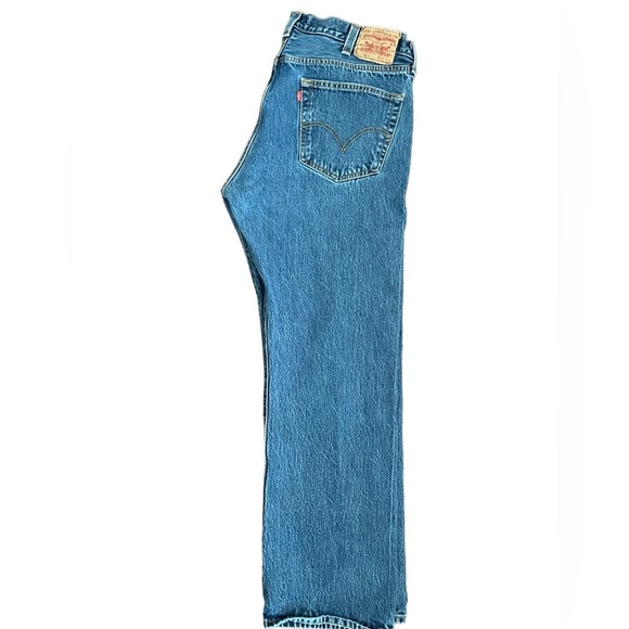 MENS LEVI STRAUSS 501 STRAIGHT LEG BUTTON FLY JEANS SIZE 40W X 32L - Picture 3 of 5